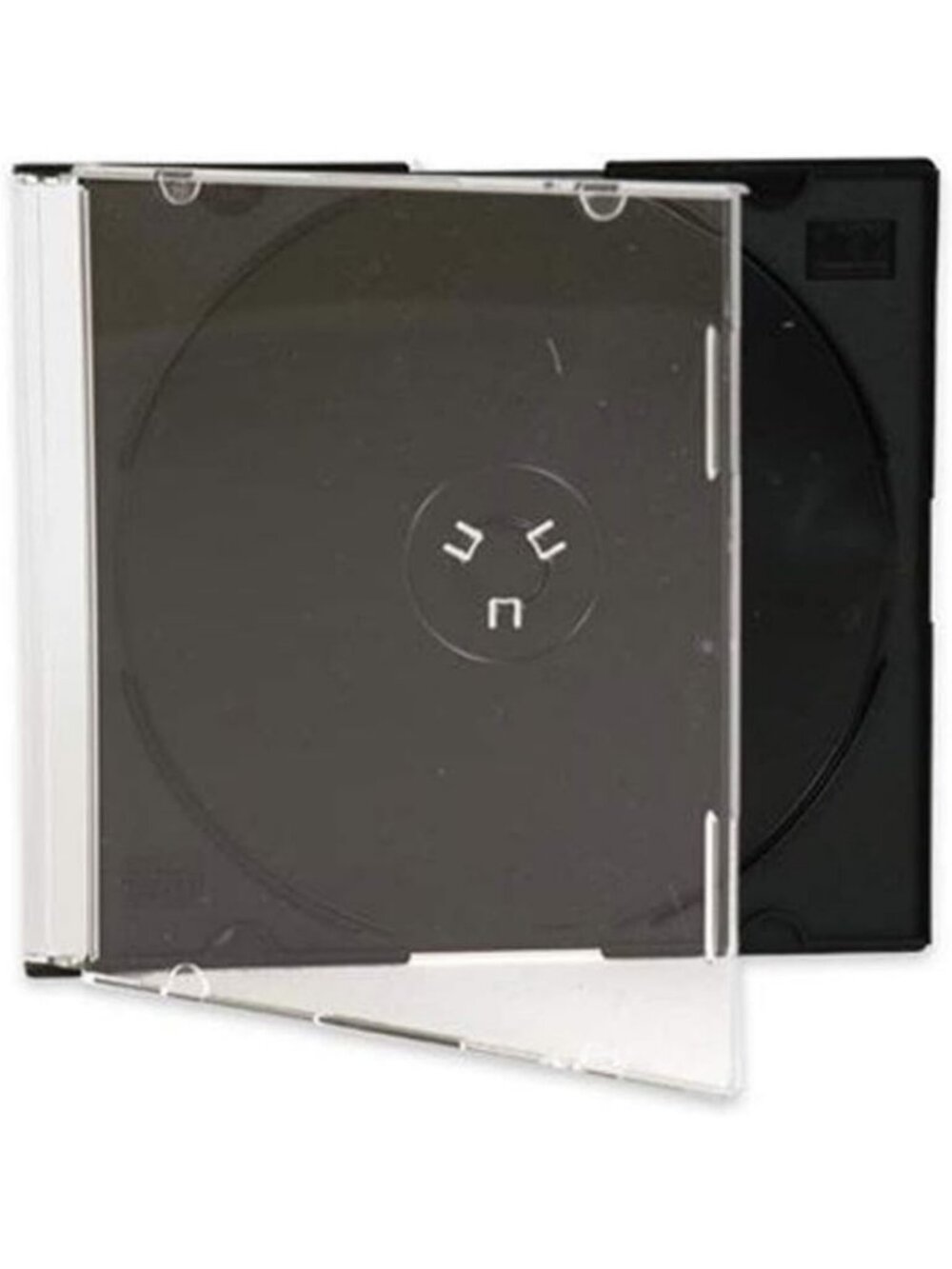 Ultra Thin Slim Clear CD Jewel Cases with Black Tray - 100 Pack, 5.2mm Thickness